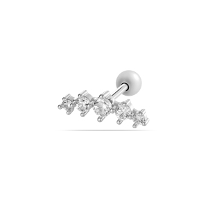 Boucles D'Oreilles Piercing Pour Femme, Rondes Et Ornées, Couleur Cuivre Doré, Avec Zircon (1 Pièce). h5 