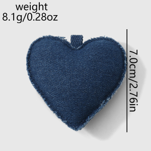 1 Breloque De Sac À Main Pour Femme, Motif Cœur, Imprimé Léopard, Carreaux, Denim h5 Image2