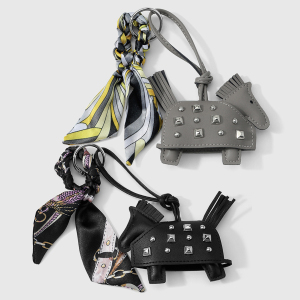 1 Pièce De Cuir Rivet Poney Foulard En Soie Noué Porte-Clés h5 Image3