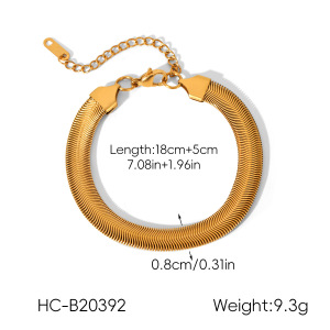 Bracelet Chaîne Torsadée En Acier Inoxydable Étanche Couleur Or (1 Pièce) h5 Image2