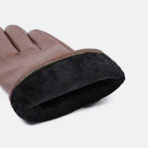 1 Paire De Gants Pour Femmes En Pu À Chaîne De Couleur Unie h5 Image5