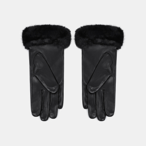 1 Paire De Gants En Peluche Pu De Couleur Unie h5 Image5