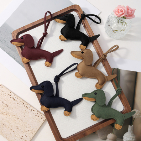 Porte-clés de sac en forme de teckel mignon (1 pièce) 2