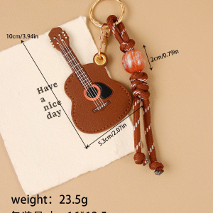 1 Mini Porte-Clés Guitare Créatif En Pu Pour Femme h5 Image5