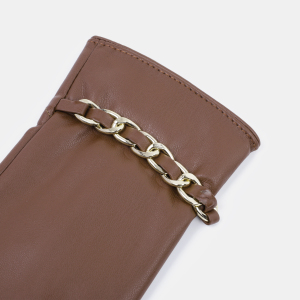 1 Paire De Gants Pour Femmes En Pu À Chaîne De Couleur Unie h5 Image4