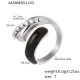 A658 - Bague en acier noir à pois/N°7 Image6