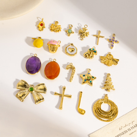 Pendentif unique et créatif en forme de cœur ou de cercle, à faire soi-même, en acier inoxydable étanche, pour femme (1 pièce)