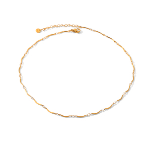 Collier Simple En Acier Inoxydable Étanche Couleur Or (1 Pièce) h5 