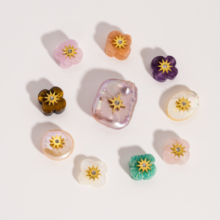 1 pendentif simple à faire soi-même en perles artificielles soleil de forme irrégulière 2