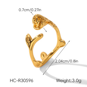 Bague Minimaliste En Acier Inoxydable Rose, Étanche, Couleur Or (1 Pièce) h5 Image2