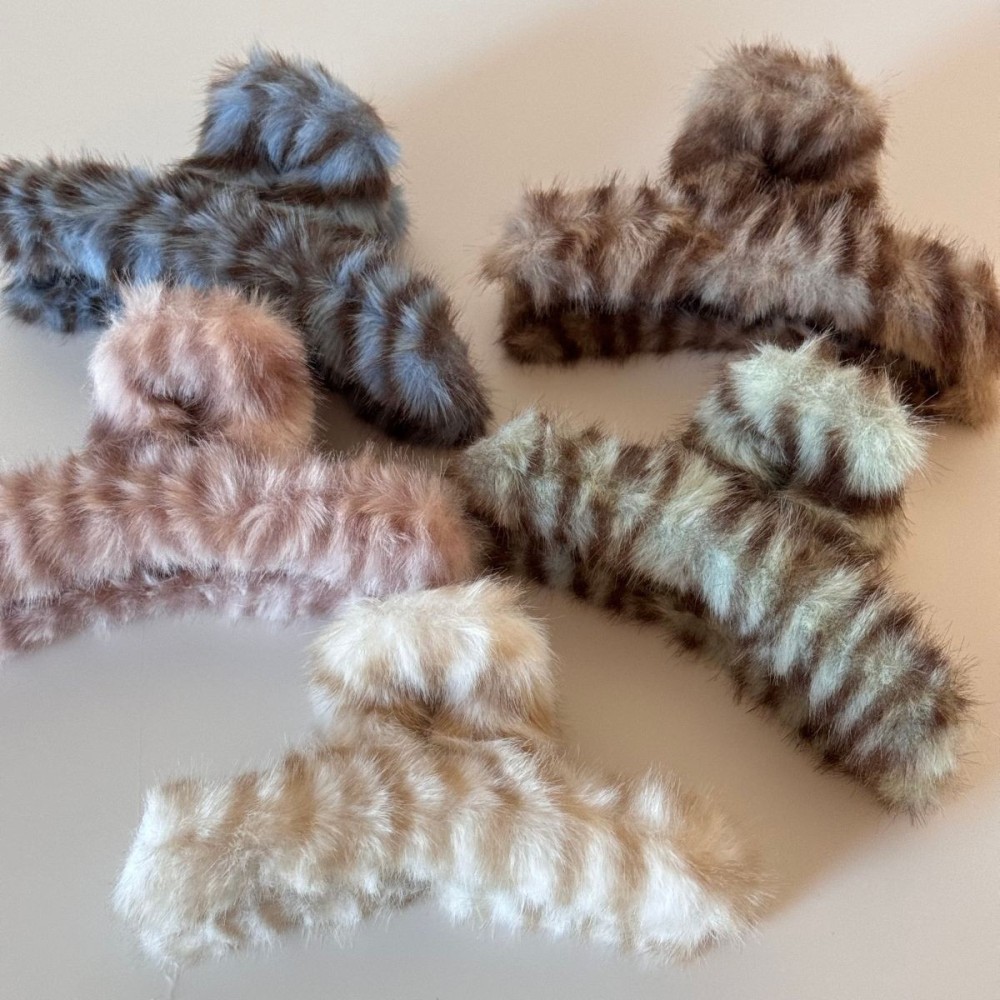 Pinces À Cheveux Pour Femmes En Polyester À Imprimé Animal Rétro De La Série Luxueuse Image3