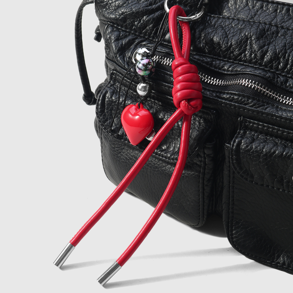 1 Breloque De Sac En Cuir Imprimé Léopard En Forme De Cœur Image5