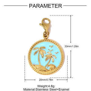 Pendentifs Géométriques À Faire Soi-Même En Acier Titane, Fermoir Mousqueton, Couleur Or, Pour Femmes h5 Image2