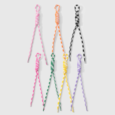 1 breloque de sac femme en polyester et cristal multicolores torsadés