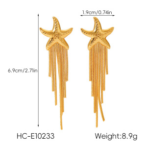 Boucles D'Oreilles Pendantes En Acier Inoxydable Doré, Imperméables, Avec Pompon Et Fleur (1 Paire). h5 Image2
