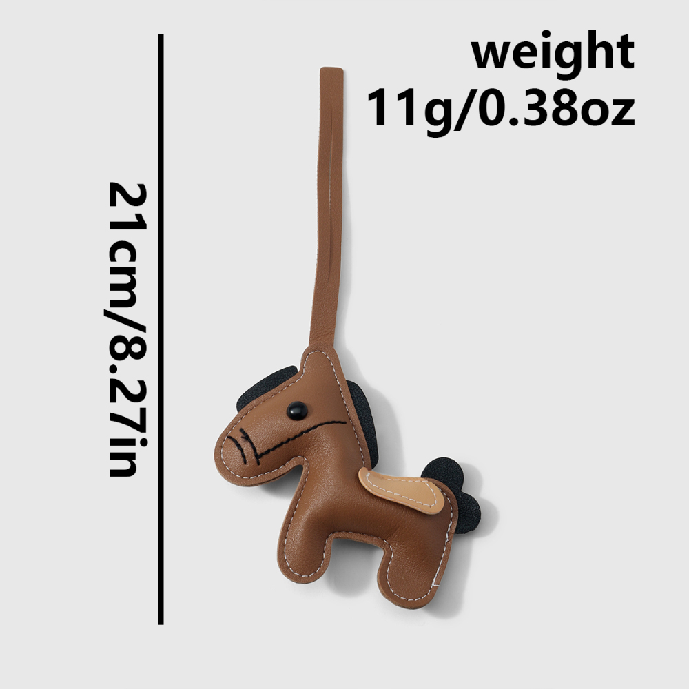 1 Breloque Pour Sac À Main Femme En Cuir Uni, Motif Petit Poney Image12