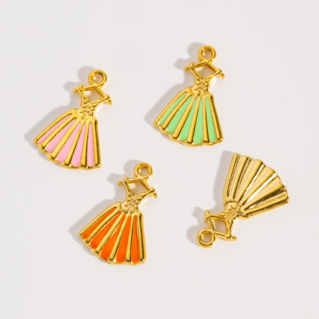 Pendentif femme étanche en acier inoxydable, mini-robe à monter soi-même (1 pièce)