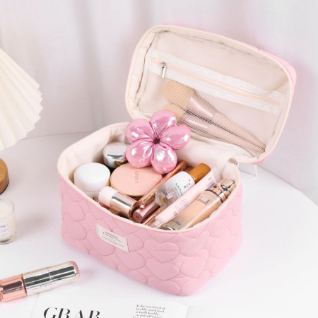 Trousse à maquillage souple à carreaux Sweet Heart pour femme (1 pièce) 2