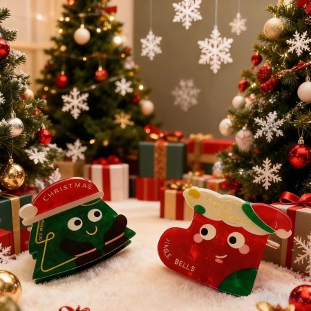 Pinces à cheveux romantiques mignonnes de Noël en PVC pour femmes