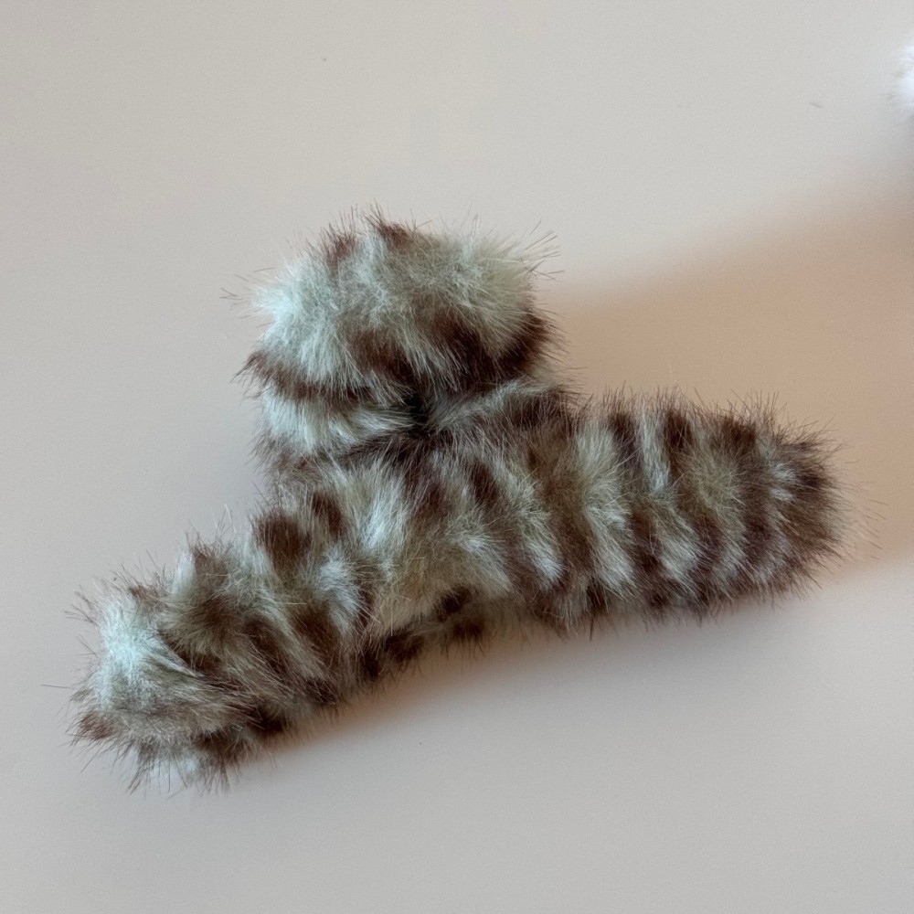 Pinces À Cheveux Pour Femmes En Polyester À Imprimé Animal Rétro De La Série Luxueuse 