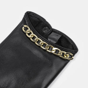 1 Paire De Gants Pour Femmes En Pu À Chaînette De Style Punk Et De Couleur Unie h5 Image4