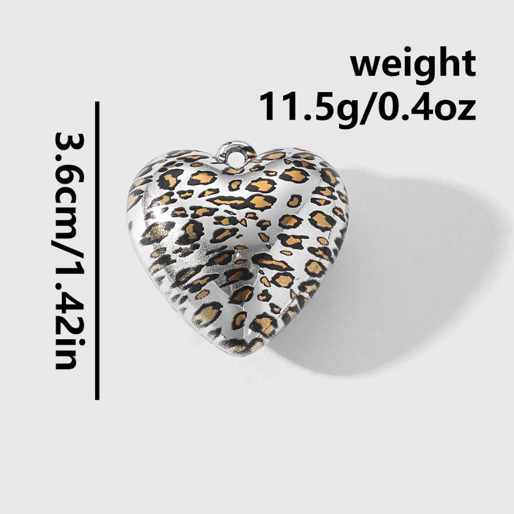 1 Breloque De Sac Pour Femme Ccb En Forme De Cœur À Imprimé Léopard, De Forme Irrégulière Et Personnalisable Image2