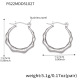 F622 - Boucles d'oreilles géométriques en acier et bambou Image2