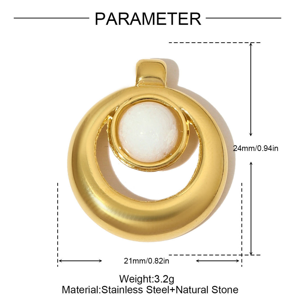 Pendentifs Pour Femmes En Acier Titane Couleur Or, Personnalisables Avec Des Calaïtes Image2