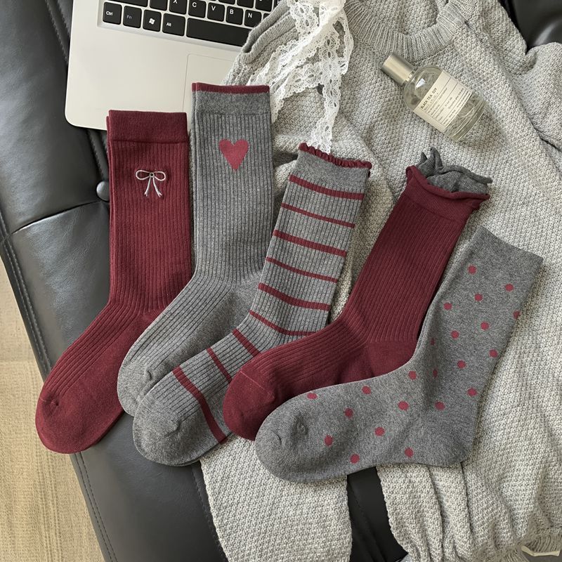 1 Paire De Chaussettes Mi-Mollet Cut Red Heart Pour Femmes Image2