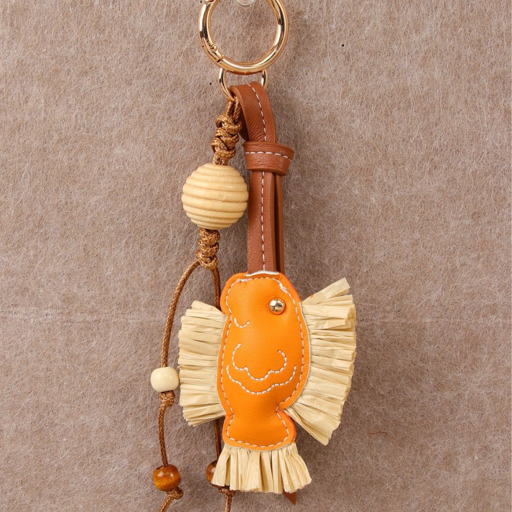 Porte-Clés De Sac Femme En Pu, Motif Poisson Rétro, 1 Pièce, Collection Simple Image4