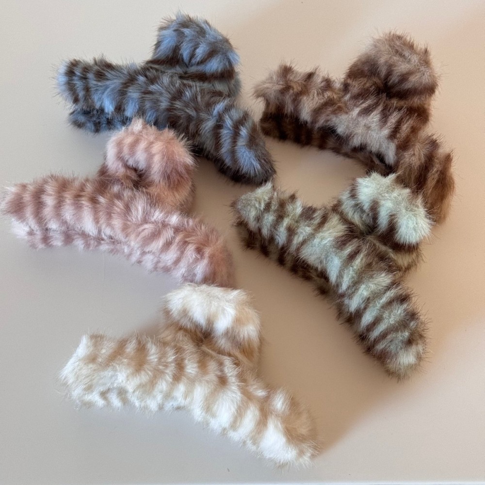 Pinces À Cheveux Pour Femmes En Polyester À Imprimé Animal Rétro De La Série Luxueuse Image2