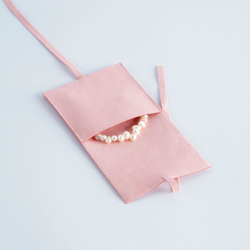 Pochette À Bijoux Unie À Rabat Et Fermeture À Nouer (1 Pièce) h5Image4