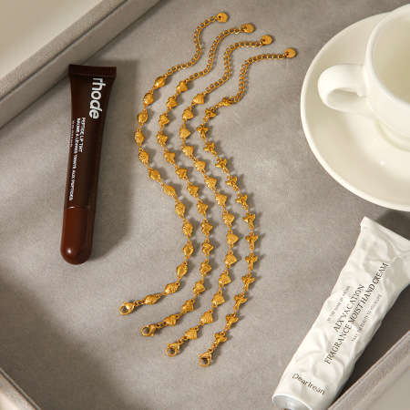 Bracelet en acier inoxydable doré étanche avec motif cœur (1 pièce)