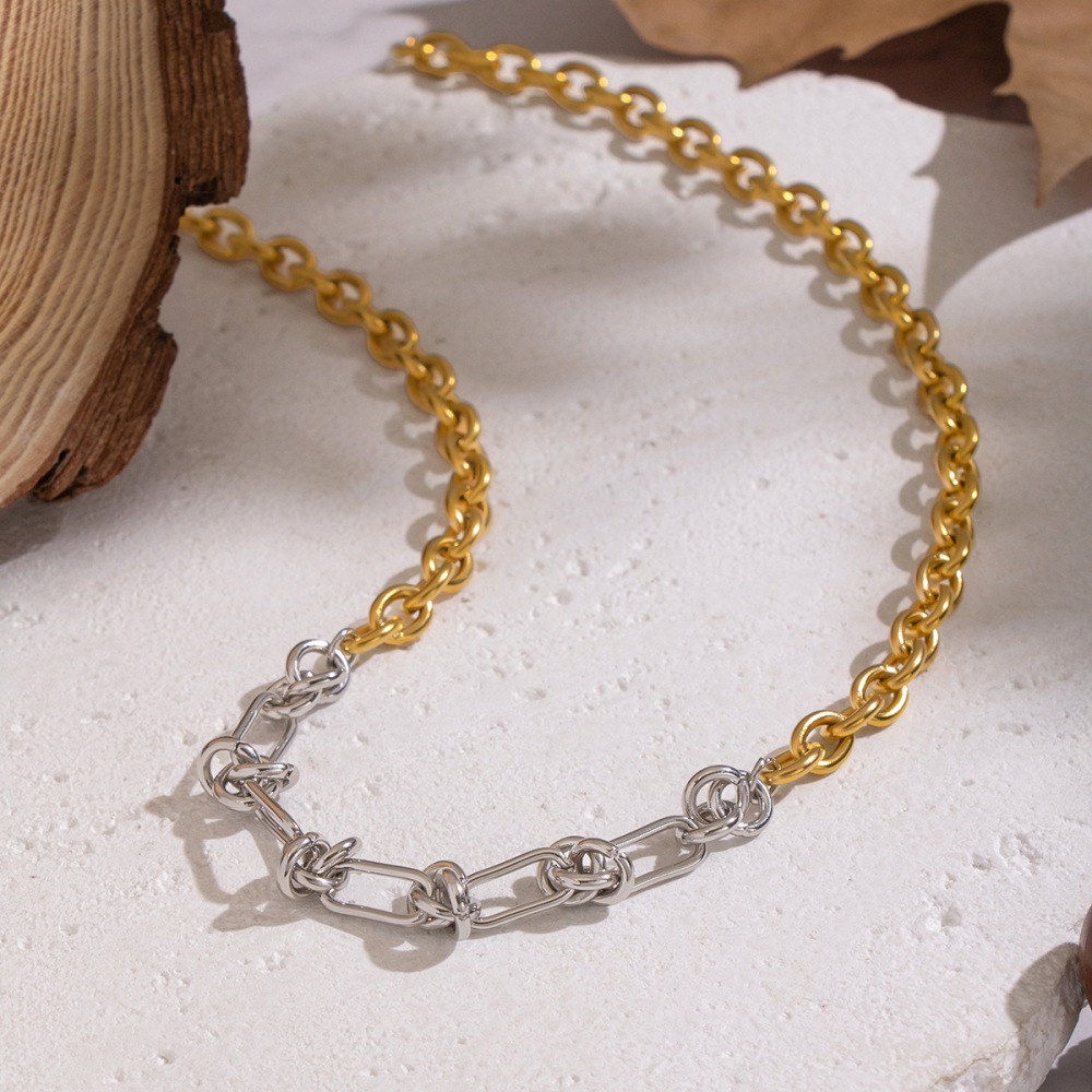 Collier Chaîne Étanche En Acier Inoxydable Torsadé Multicolore (1 Pièce) Image3