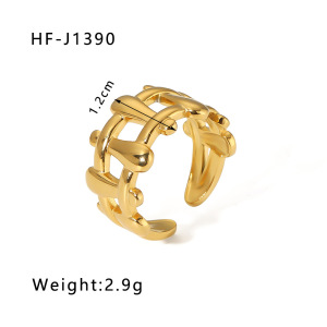 Bague De Luxe Pour Femme, En Acier Inoxydable Doré, Imperméable, Ornée D'Un Motif Végétal. h5 