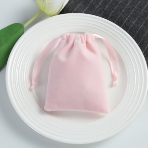 Pochette À Bijoux En Flanelle Rose À Cordon (1 Pièce) h5