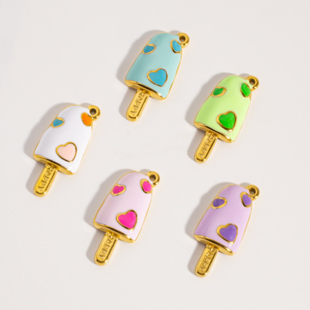 Pendentif femme en acier inoxydable étanche, motif glace, à faire soi-même (1 pièce)