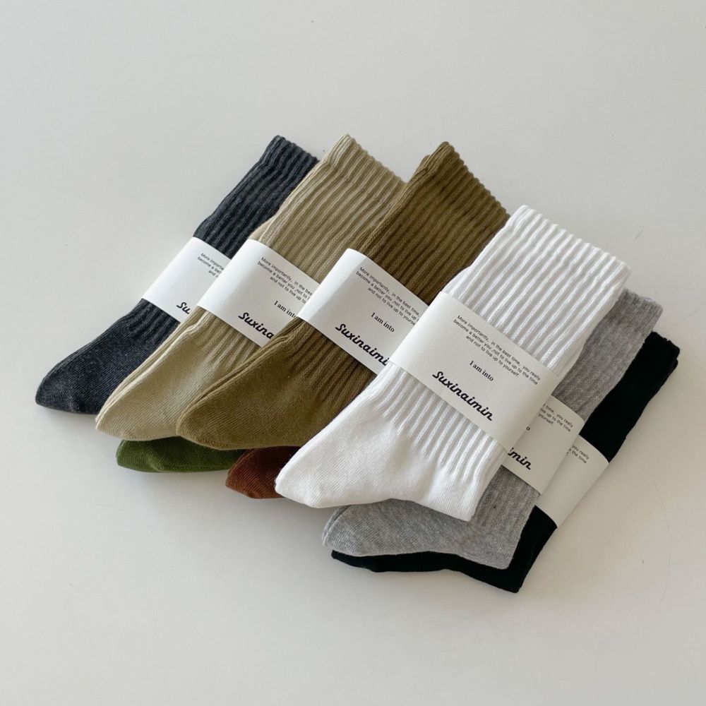 1 Paire De Chaussettes De Sport Polyvalentes - Chaussettes Mi-Mollet Décontractées En Coton À Motif Alphabet Image3