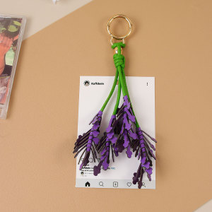 1 Breloque De Sac Pour Femme, Motif Lavande Violette, Romantique Et Fraîche h5 Image3