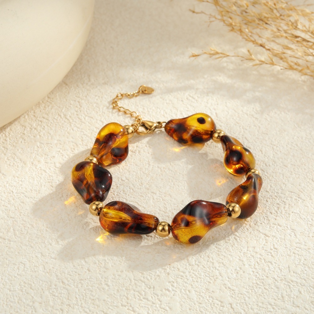 Collier Chaîne Femme En Acier Inoxydable Imperméable, Motif Plante De Forme Irrégulière (1 Pièce) Image4