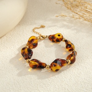 Collier Chaîne Femme En Acier Inoxydable Imperméable, Motif Plante De Forme Irrégulière (1 Pièce) h5 Image4