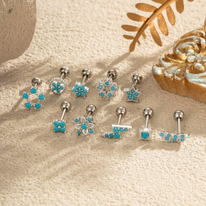 Boucles D'Oreilles Pendantes Élégantes En Forme D'Étoile, Couleur Cuivre Doré, Avec Pierres Artificielles Vertes. h5 Image3
