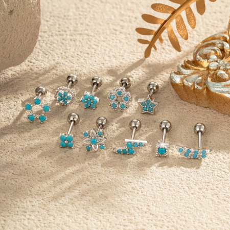 Boucles d'oreilles pendantes élégantes en forme d'étoile, couleur cuivre doré, avec pierres artificielles vertes. 2