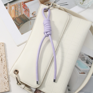 1 Breloque Pour Sac Femme En Cuir Tissé À Imprimé Léopard, Couleur Unie Et Résistante h5 Image5