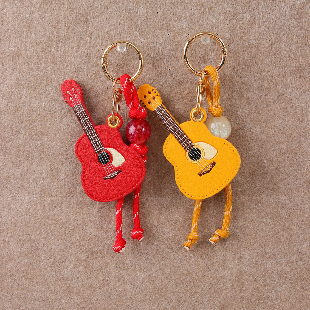 1 Mini Porte-Clés Guitare Créatif En Pu Pour Femme h5Image3