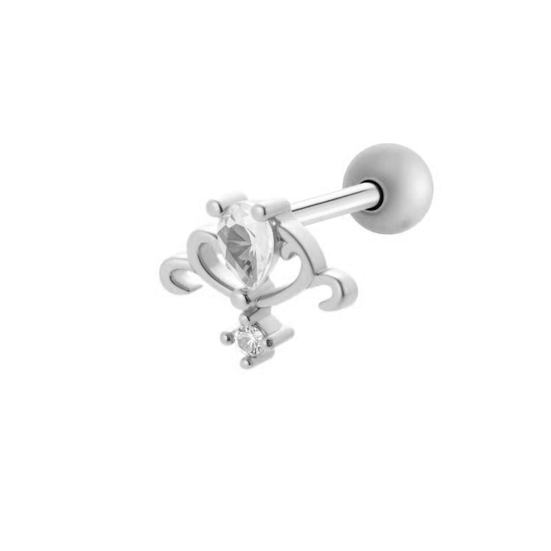 Boucles D'Oreilles Piercing Femme, Motif Fleur En Forme De Cœur, Couleur Cuivre Doré, Zircon (1 Pièce) 