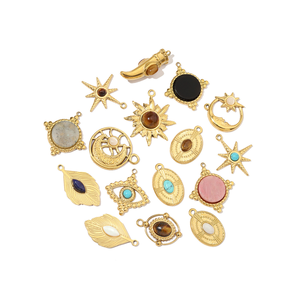 Pendentif Luxueux En Pierres Naturelles Pour Femme, 1 Pièce h5Image5