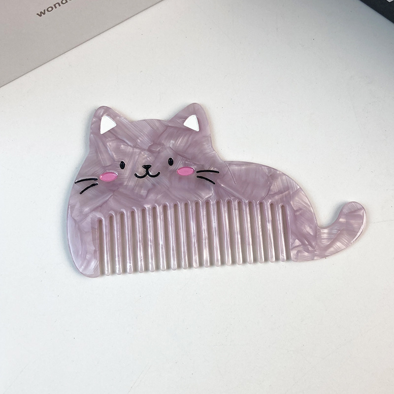 Brosse À Cheveux En Acétate En Forme De Chat Mignon (1 Pièce) 