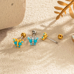 Boucles D'Oreilles Pendantes Pour Femme, Motif Couronne De Lune Gracieuse, Couleur Cuivre Doré, Pierres Artificielles (1 Pièce). h5 Image4