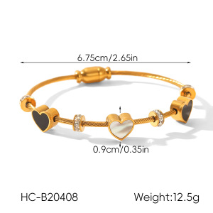 Bracelet Jonc Étanche En Acier Inoxydable Doré Avec Œil Du Diable Et Papillon (1 Pièce) h5 Image2